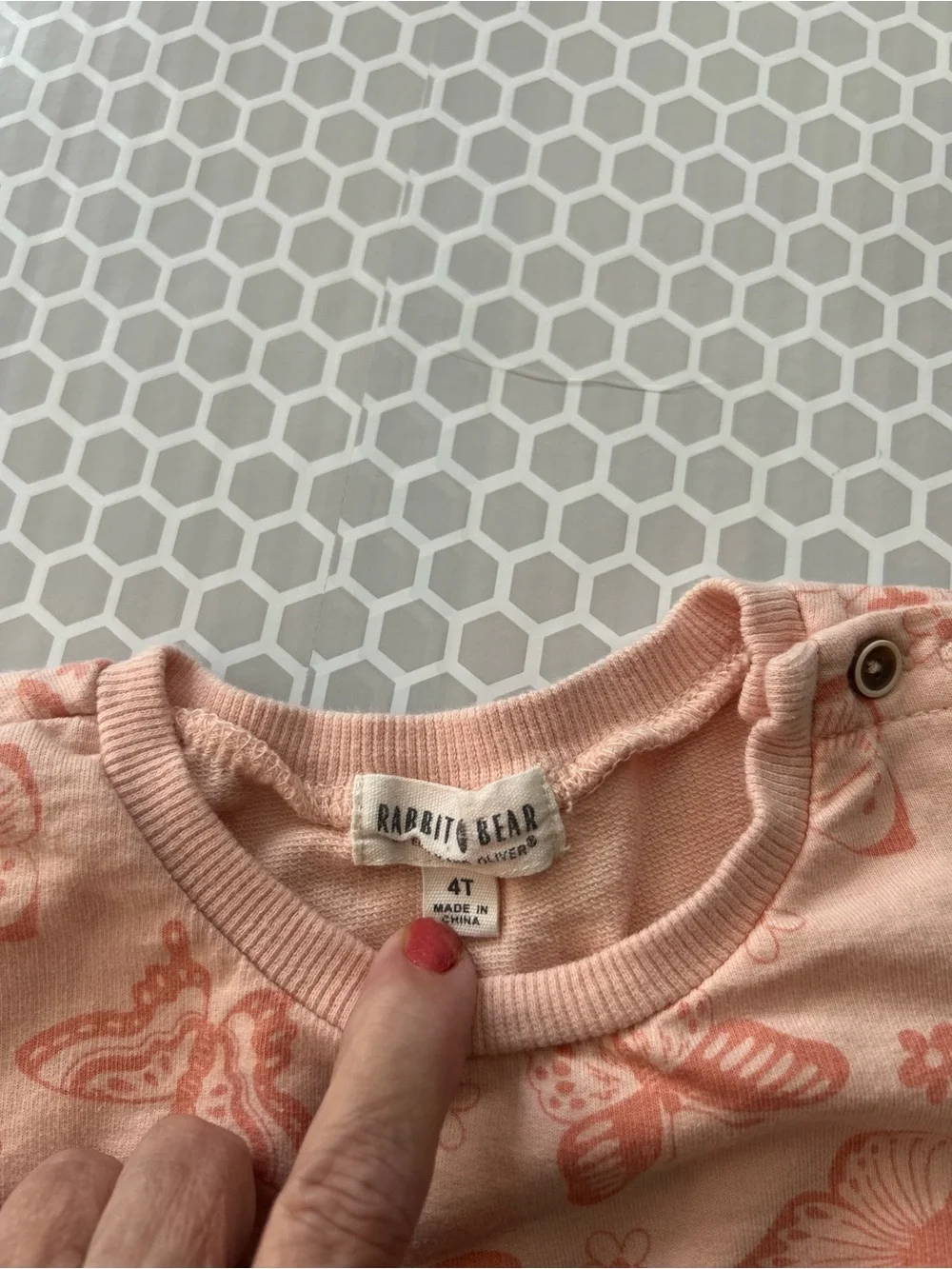 Rabbit & Bear Girls Peach Butterfly Two-Piece Set Size 4T